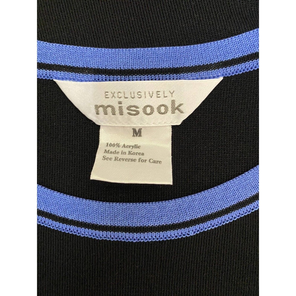Exclusively Misook Tank Top Blouse Shirt Sleeveless Scoop Neck Black Kni… - Picture 5 of 5
